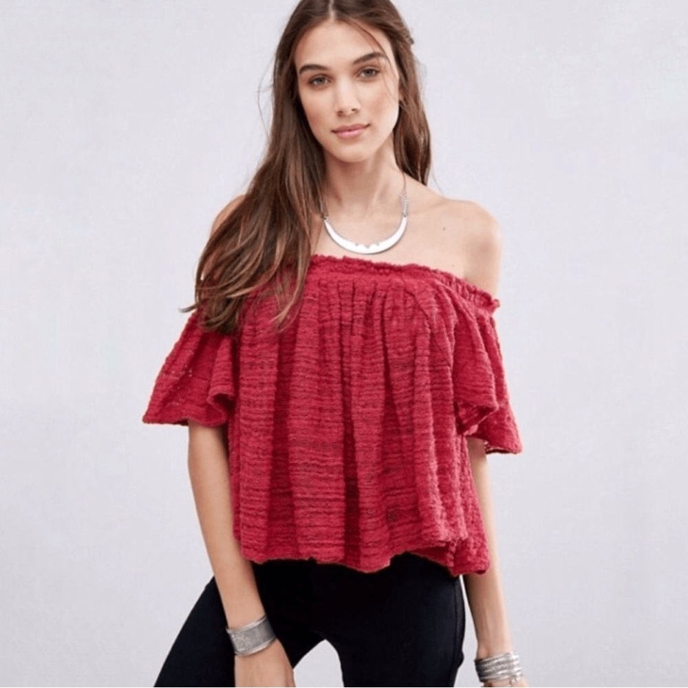 Free People Thrills and Frills Crop Top Size Medium